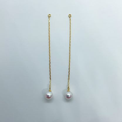 otonaきゅんパール　♡　あこや真珠チャーム付ハートピアス