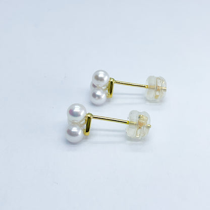 otonaきゅんパール　♡　あこや真珠トライアングルピアス
