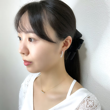 otonaきゅんパール　♡　あこや真珠カーブラインピアス