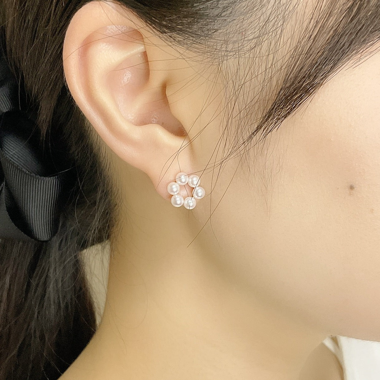 otonaきゅんパール　♡　あこや真珠リトルサークルピアス