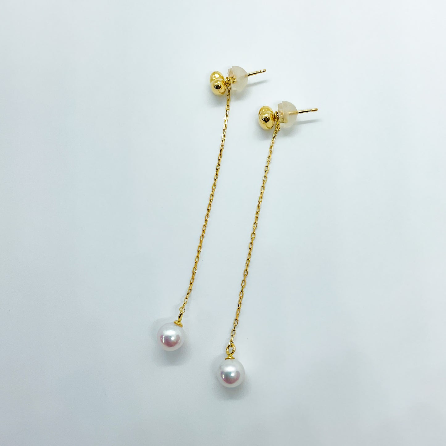 otonaきゅんパール　♡　あこや真珠チャーム付ハートピアス