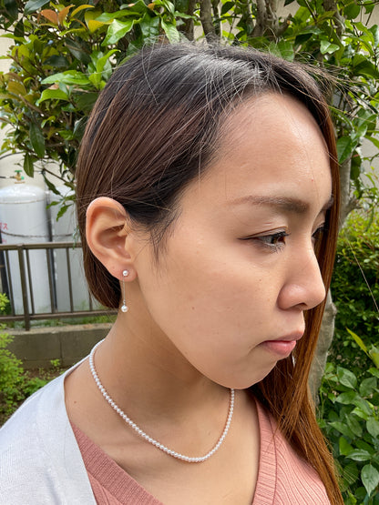 K18WGアコヤピアスチャーム　4.5mm/2.0cm